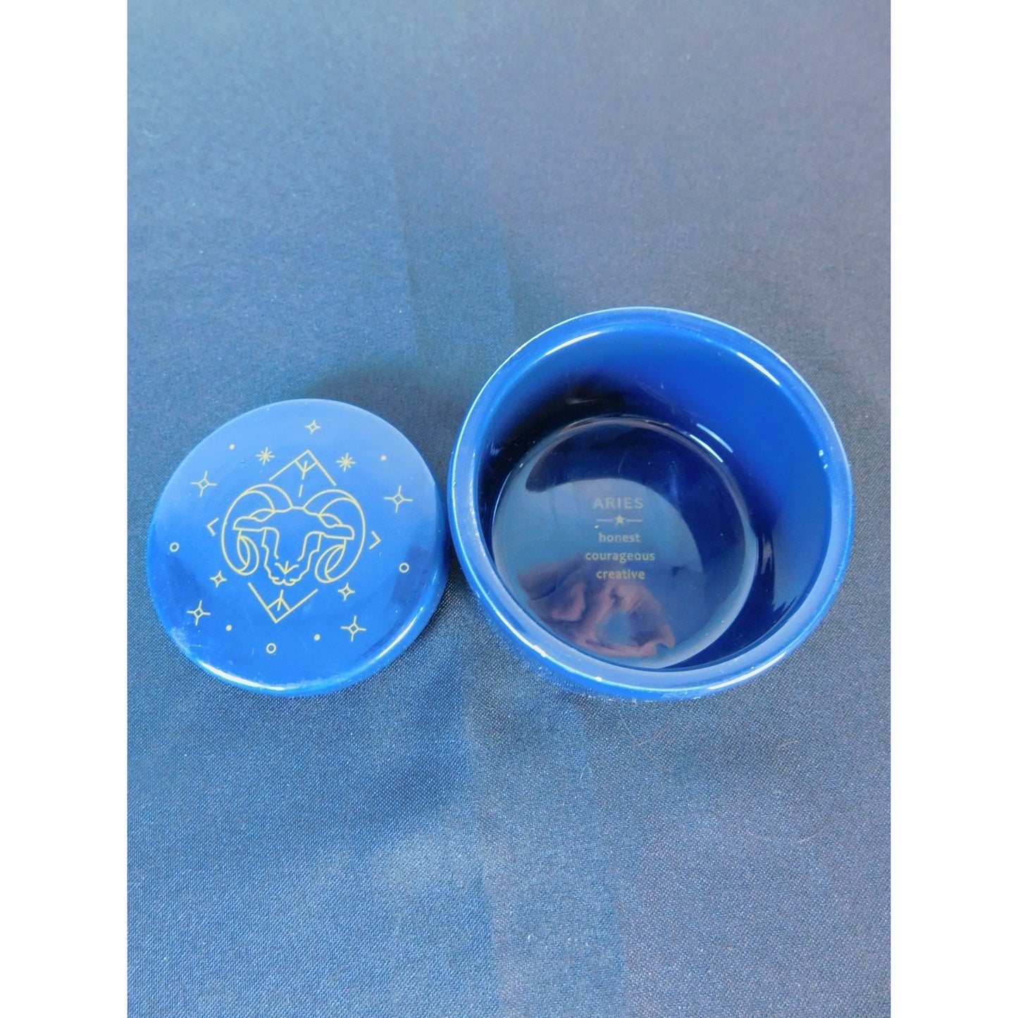 Ceramic Aries Zodiac Trinket Box Astrology Ram Horoscope Dish Star Sign Decor Gi
