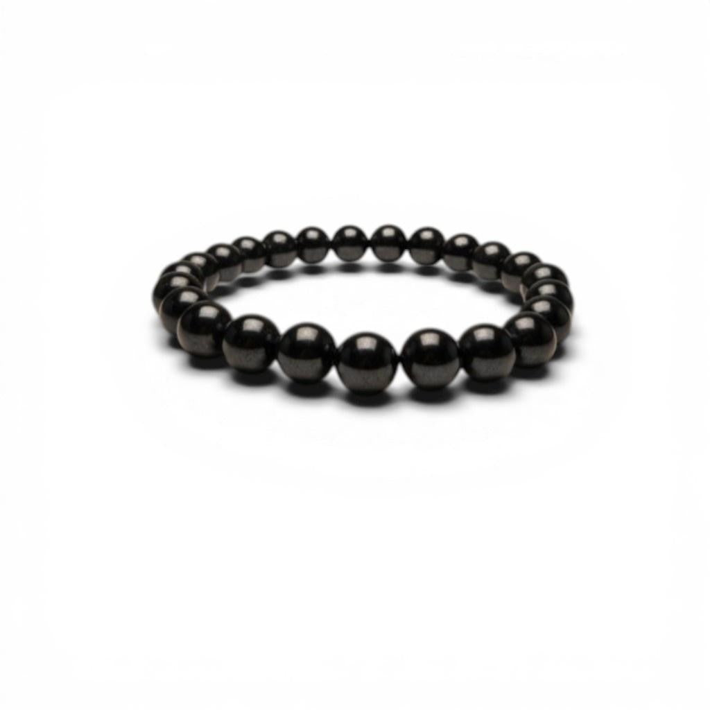 Ash & Sea Hematite Bead Bracelet 8mm Black Healing Beaded Jewelry