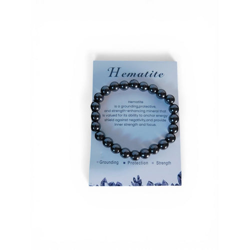 Ash & Sea Hematite Bead Bracelet 8mm Black Healing Beaded Jewelry