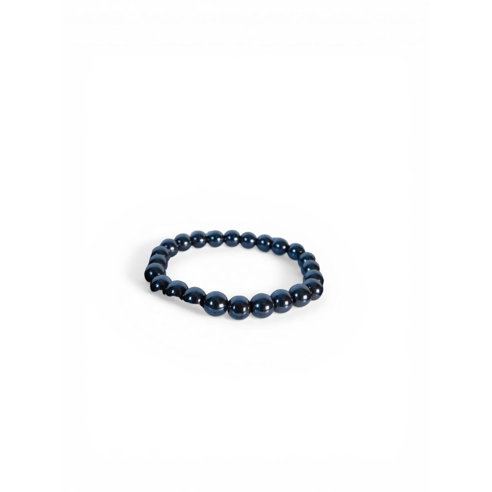 Ash & Sea Hematite Bead Bracelet 8mm Black Healing Beaded Jewelry
