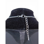 Angel Wing Pendant Necklace Silver Tone White Glass Religious Jewelry Adjustable