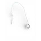 Angel Wing Pendant Necklace Silver Tone White Glass Religious Jewelry Adjustable