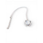 Angel Wing Pendant Necklace Silver Tone White Glass Religious Jewelry Adjustable