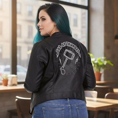 Her Universe Thor Faux Leather Jacket L - God of Thunder - Excellent
