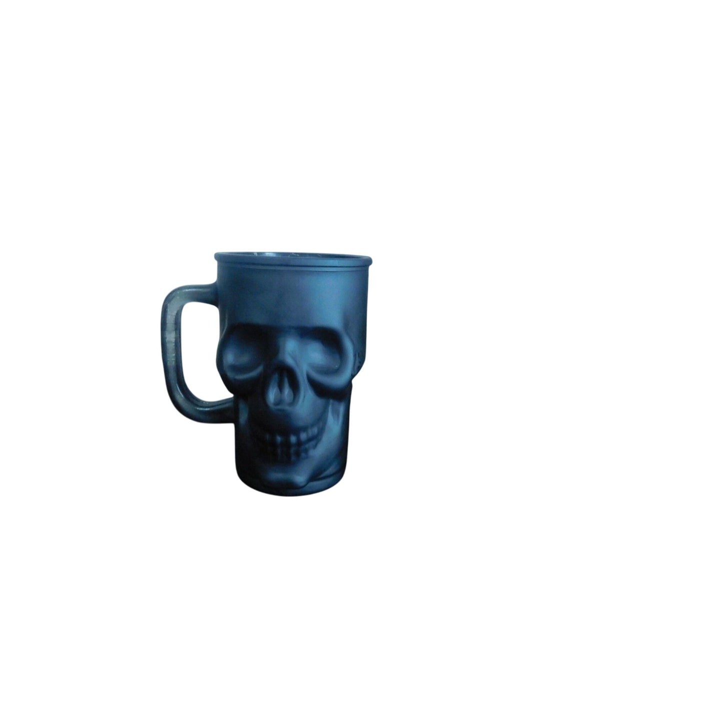 Skull-Shaped Black Glass Mug 20oz For Coffee Tea Halloween Decor Unique Gift Durable Design