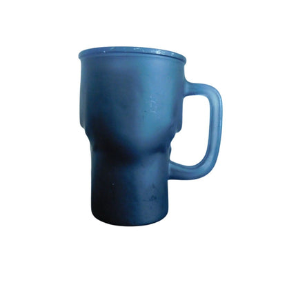 Skull-Shaped Black Glass Mug 20oz For Coffee Tea Halloween Decor Unique Gift Durable Design