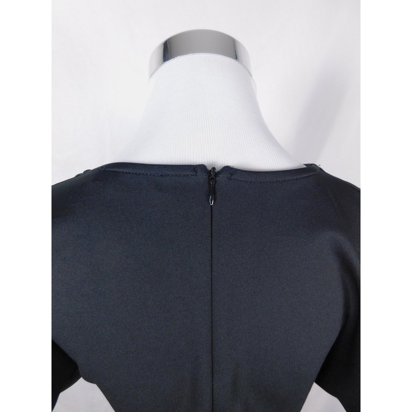 Grace Karin Black Wrap Midi Dress S - Flutter Sleeve Sheath - Excellent