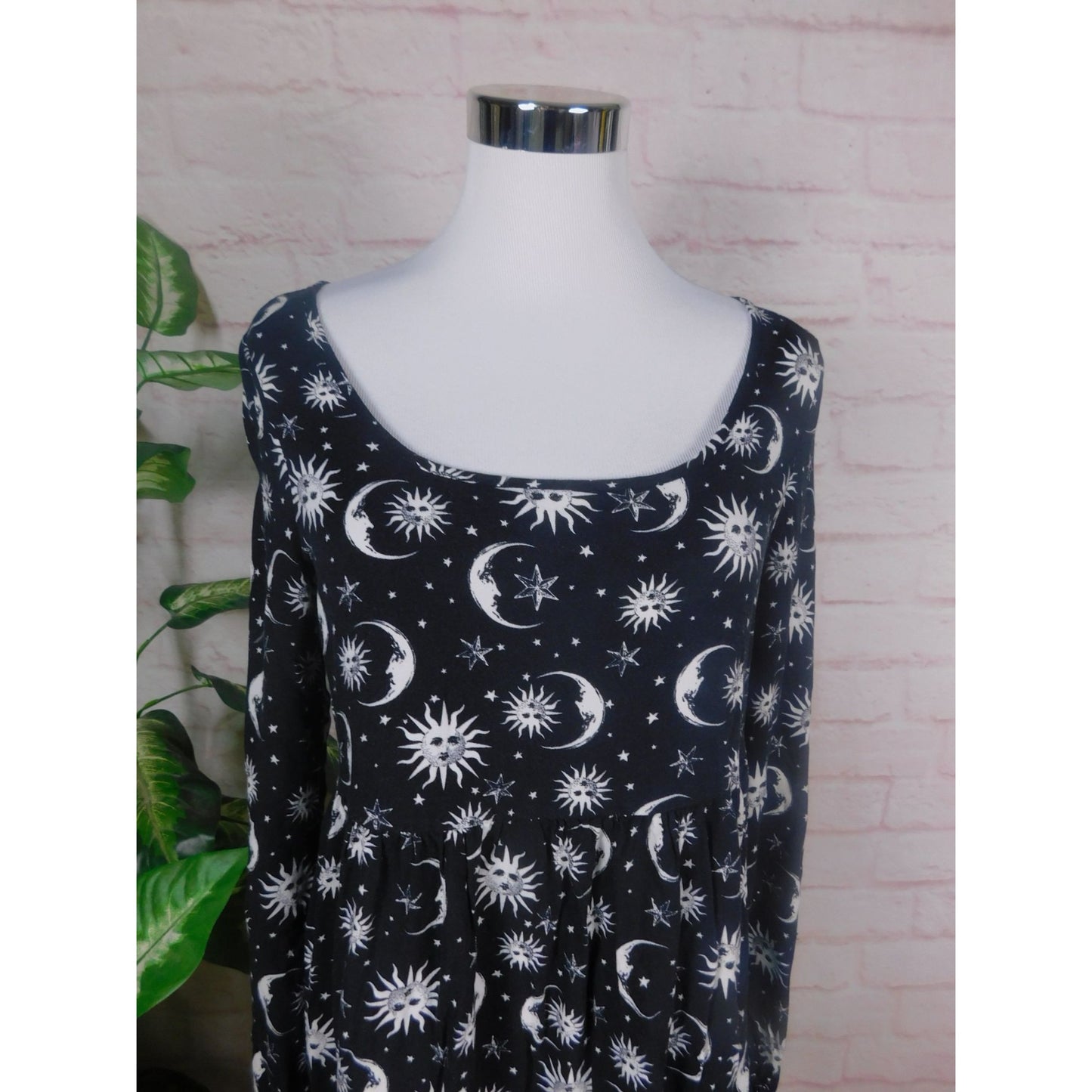 Hot Topic Celestial Sun Moon Babydoll Dress Gothic Witchy S