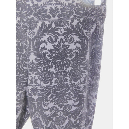 Roz & Ali Pants Womens Medium Black Flocked Velvet Damask Gothic Witchy