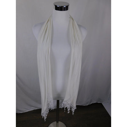 Ivory Lace Fringe Shawl Wrap Bridal Boho OS