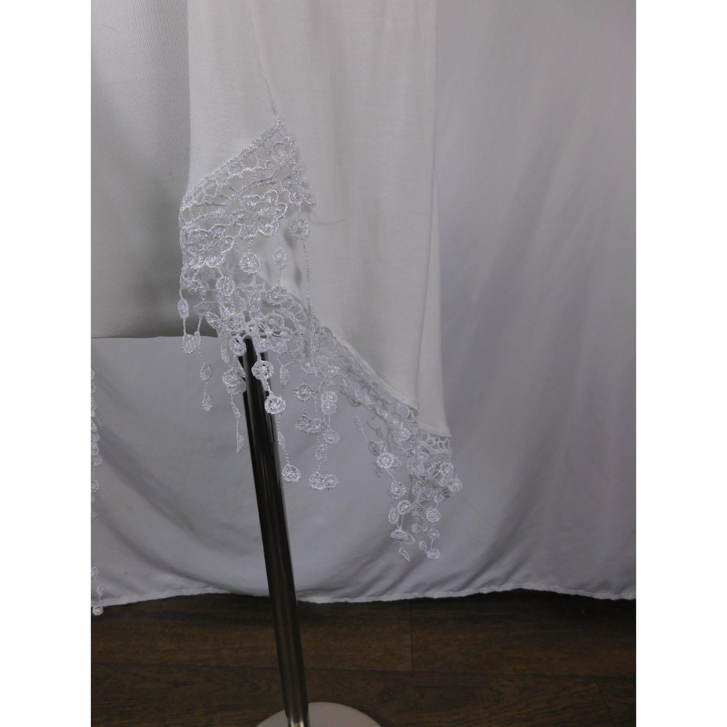 Ivory Lace Fringe Shawl Wrap Bridal Boho OS