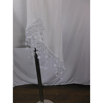 Ivory Lace Fringe Shawl Wrap Bridal Boho OS