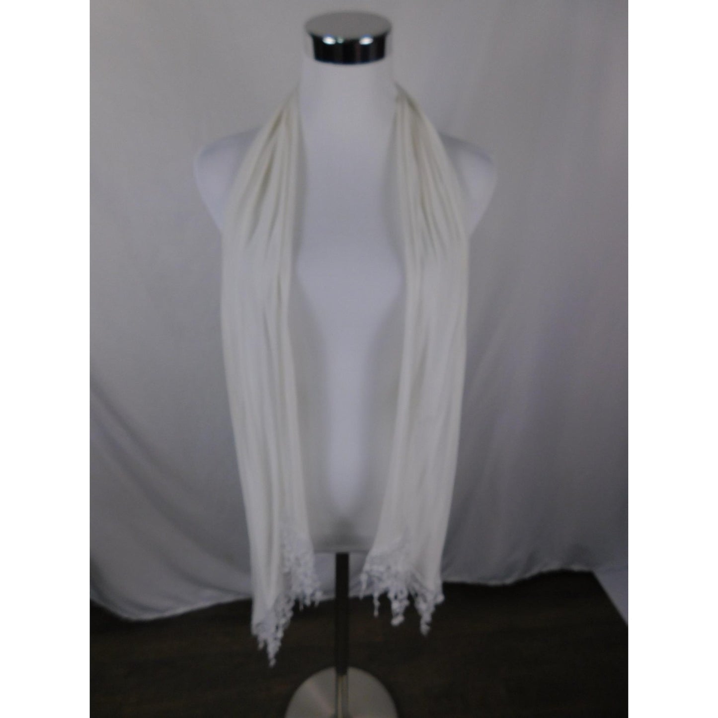 Ivory Lace Fringe Shawl Wrap Bridal Boho OS