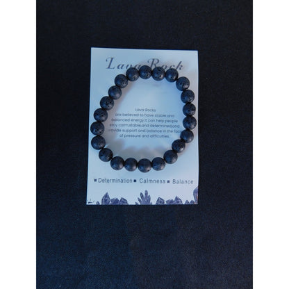 Lava Rock Bracelet 8mm Stretch Black - New - Witchcore Earth