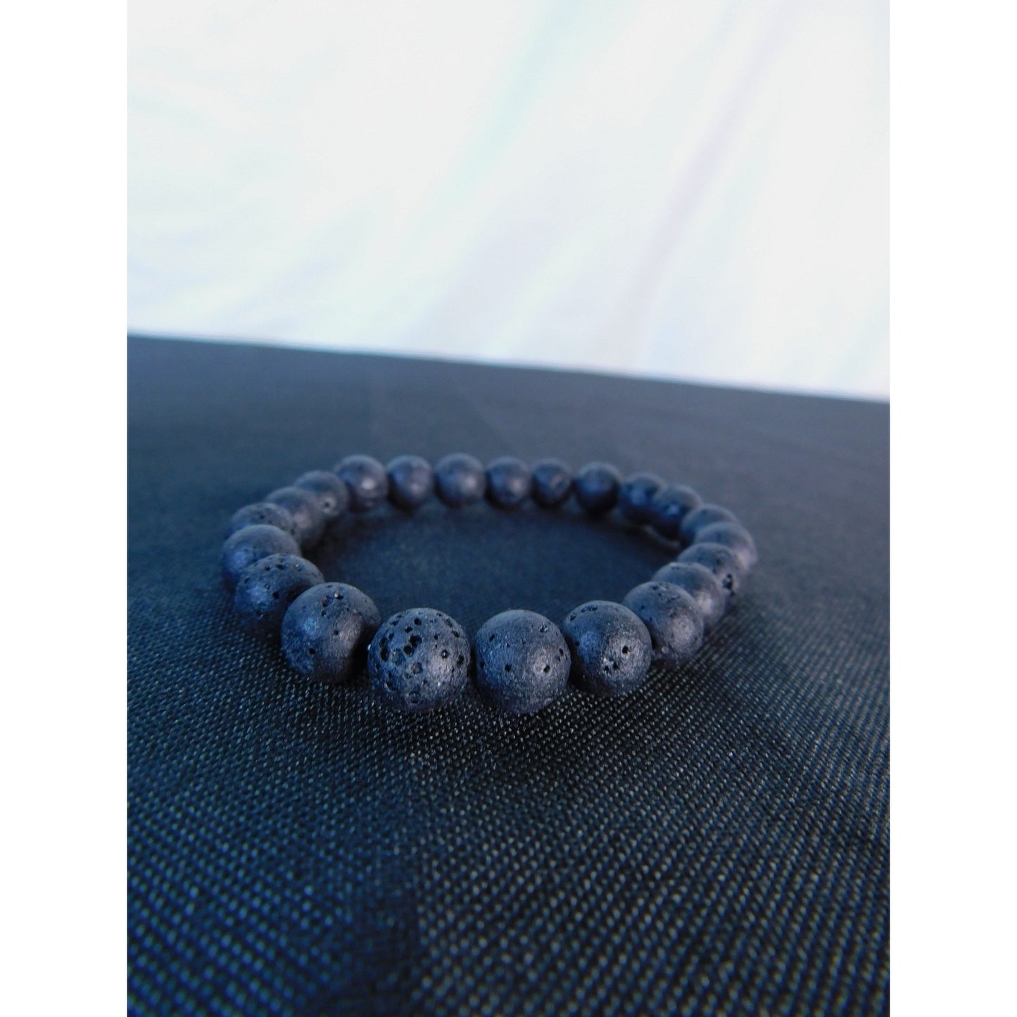 Lava Rock Bracelet 8mm Stretch Black - New - Witchcore Earth