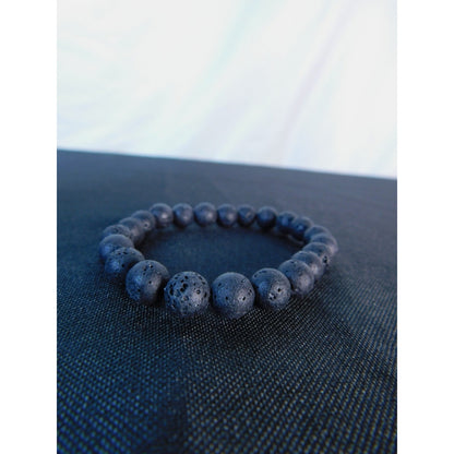 Lava Rock Bracelet 8mm Stretch Black - New - Witchcore Earth