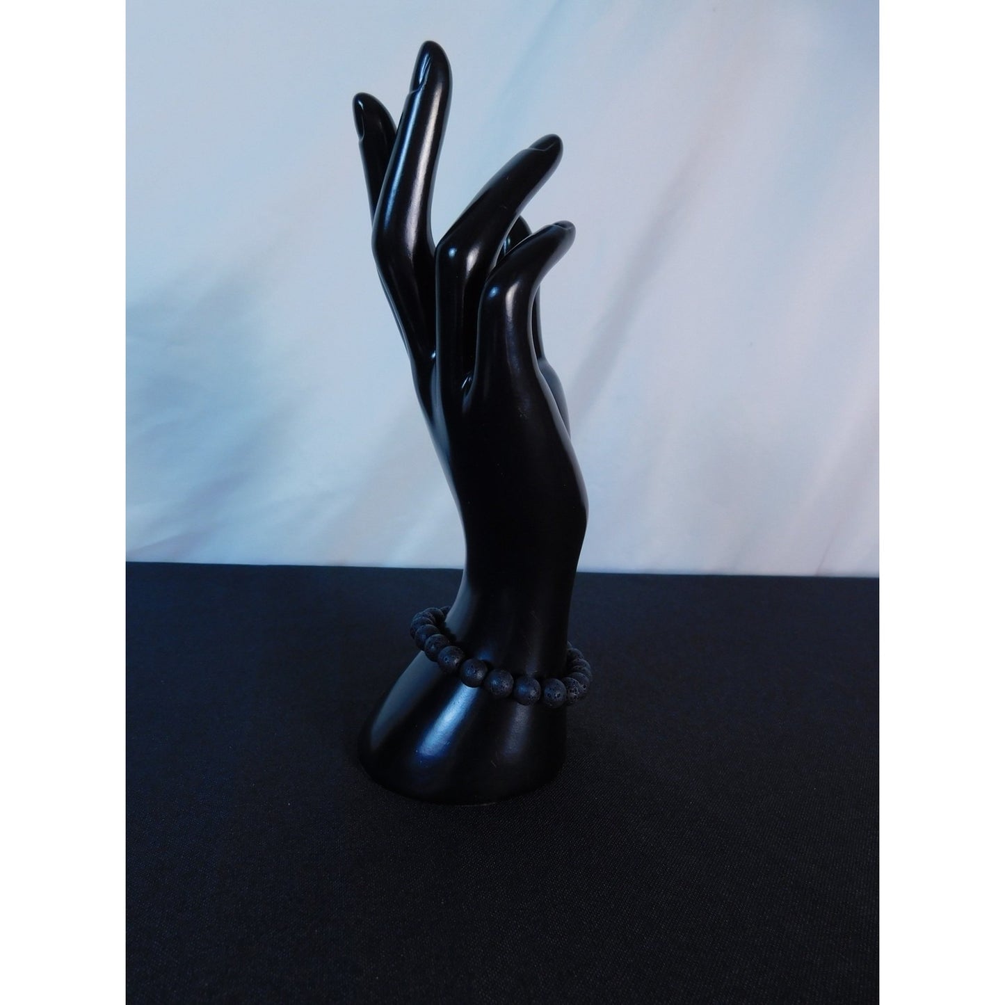 Lava Rock Bracelet 8mm Stretch Black - New - Witchcore Earth