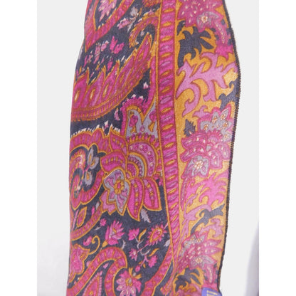 Indie Ella Pink Black Paisley Boho Shawl Wrap OS