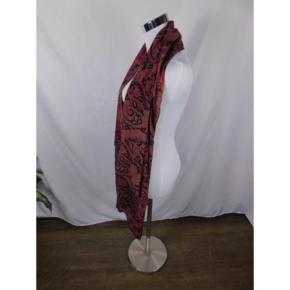 Indie Ella Pink Black Paisley Boho Shawl Wrap OS