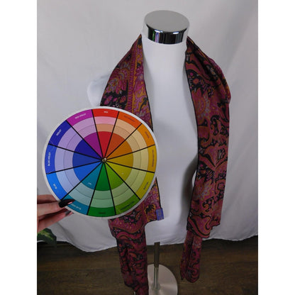 Indie Ella Pink Black Paisley Boho Shawl Wrap OS