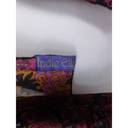 Indie Ella Pink Black Paisley Boho Shawl Wrap OS