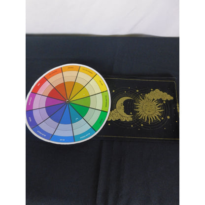 Zippered Black Canvas Pouch With Sun & Moon Design 9" X 7"