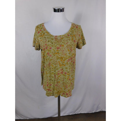 Old Navy Green Floral Scoop Neck Everywear Tee Boho Witch M