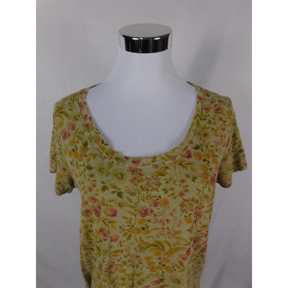 Old Navy Green Floral Scoop Neck Everywear Tee Boho Witch M
