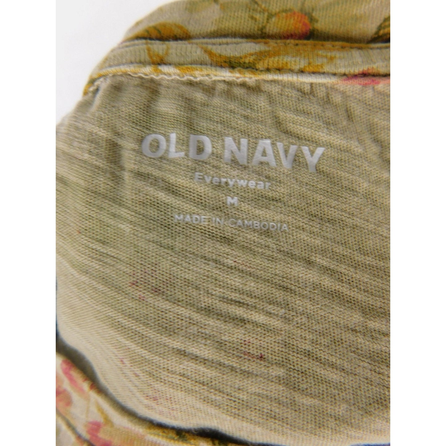 Old Navy Green Floral Scoop Neck Everywear Tee Boho Witch M