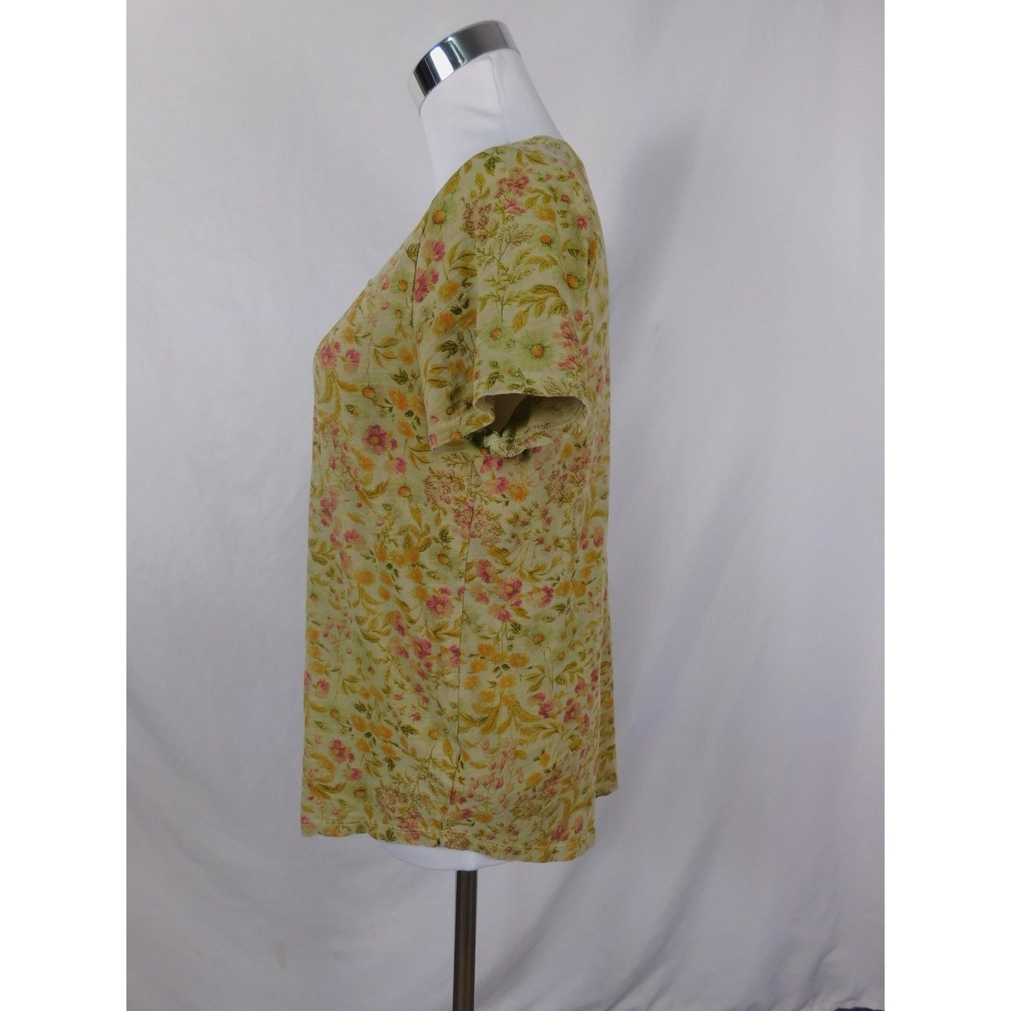 Old Navy Green Floral Scoop Neck Everywear Tee Boho Witch M