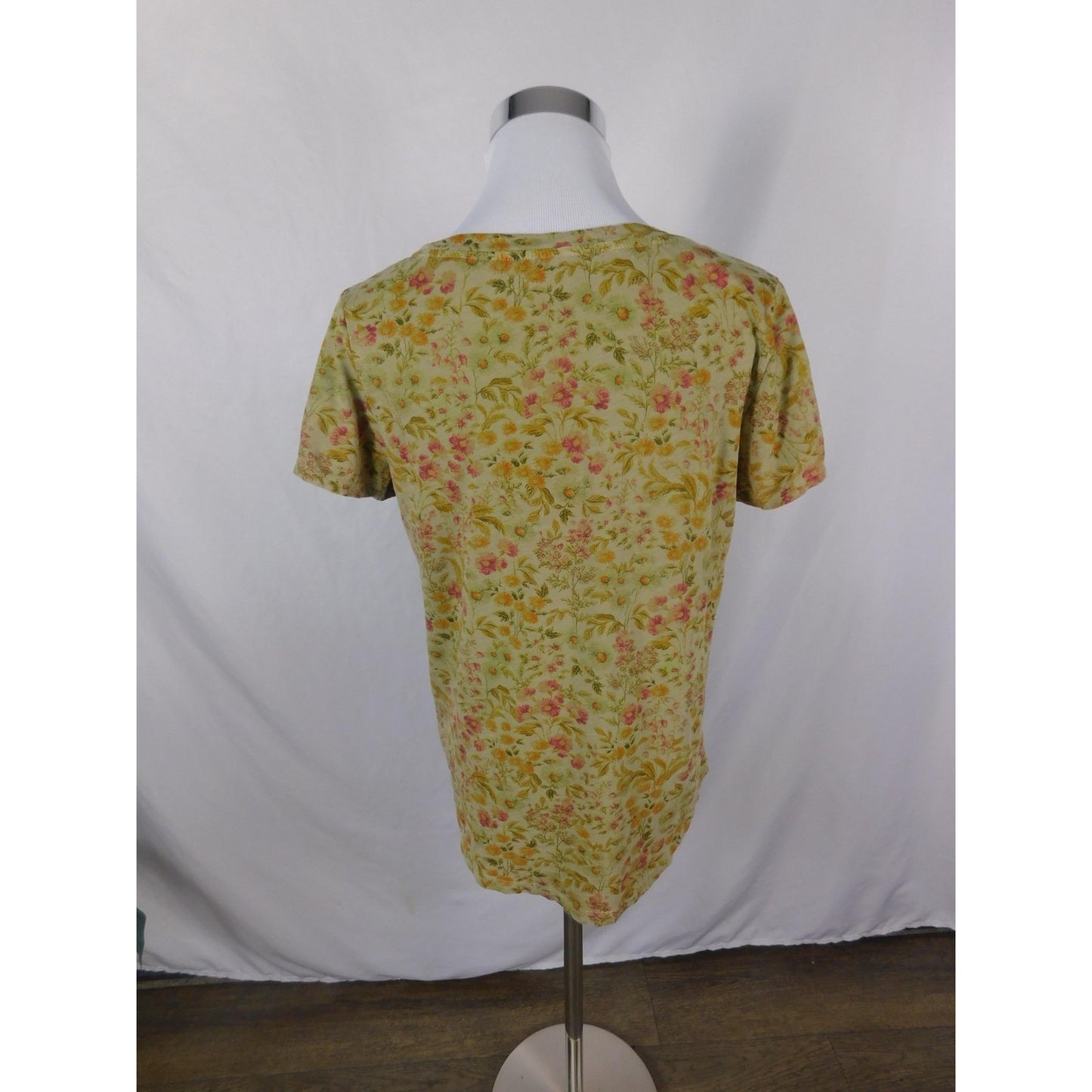 Old Navy Green Floral Scoop Neck Everywear Tee Boho Witch M