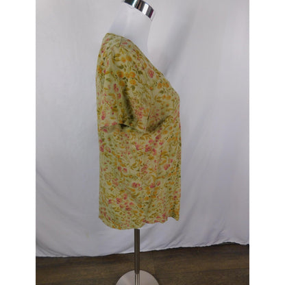 Old Navy Green Floral Scoop Neck Everywear Tee Boho Witch M