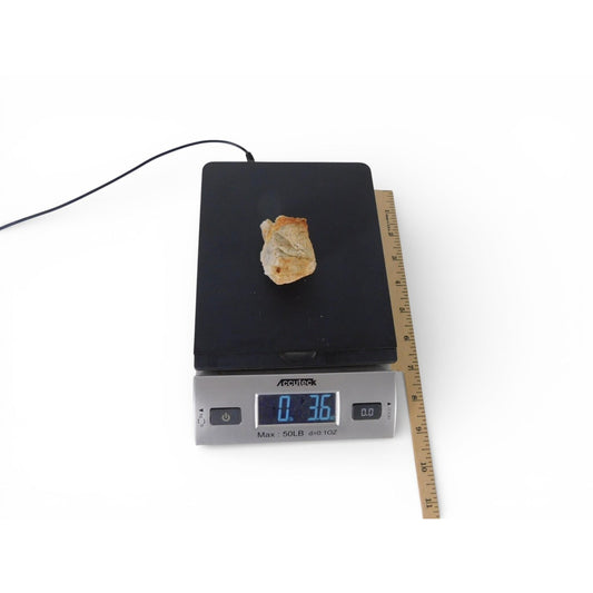 Raw Milky Quartz Stone w/ Iron Staining 0.36 Lb Altar Crystal Decor Specimen