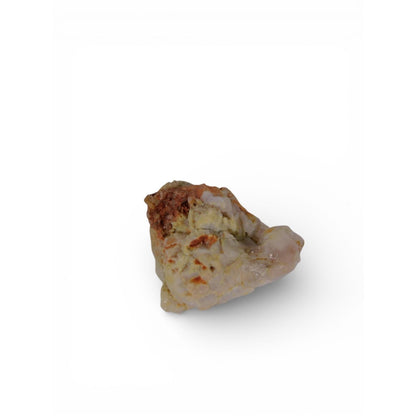 Raw Milky Quartz Stone w/ Iron Staining 0.36 Lb Altar Crystal Decor Specimen