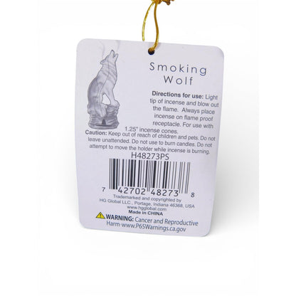 Smoking Wolf Incense Burner Resin Figurine Backflow Style New