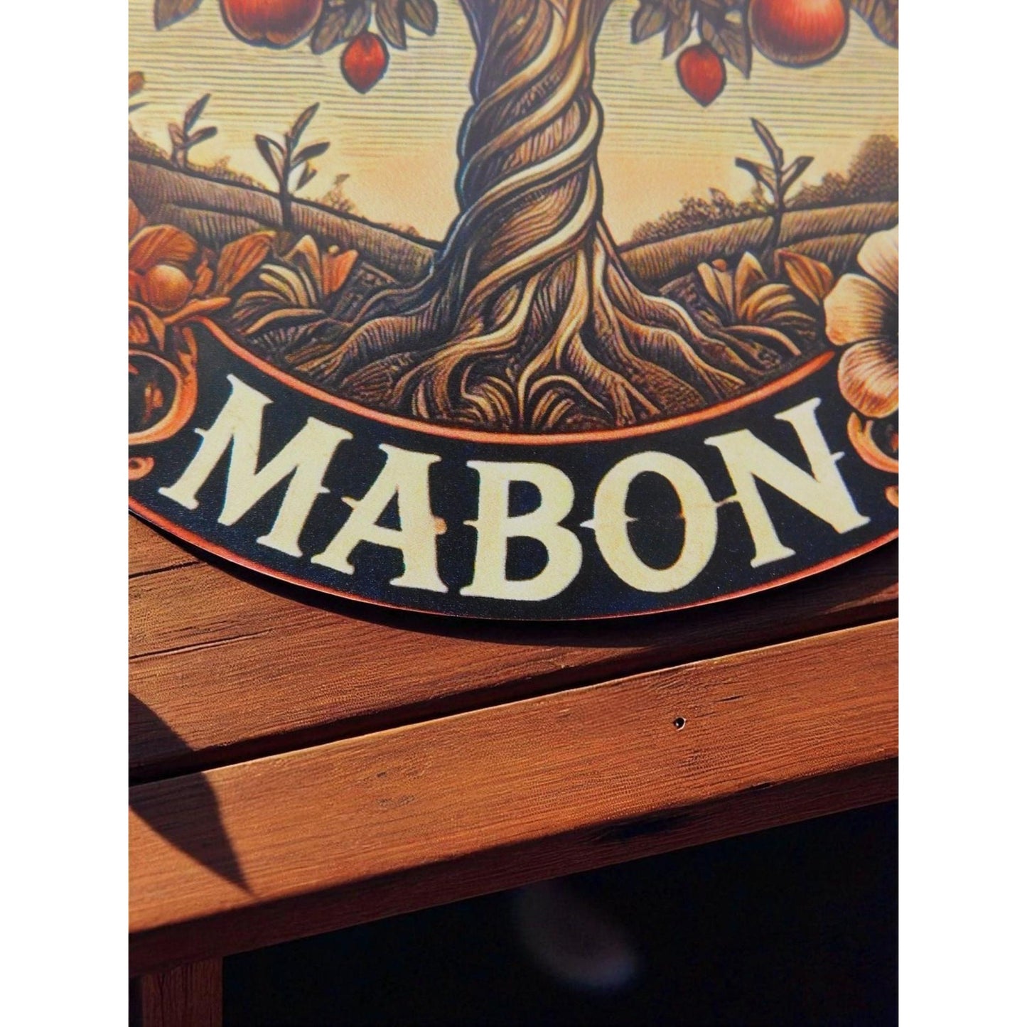 Blessed Mabon Autumn Equinox Decor Pagan Wiccan Aluminum Apple Tree Sign