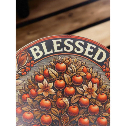 Blessed Mabon Autumn Equinox Decor Pagan Wiccan Aluminum Apple Tree Sign