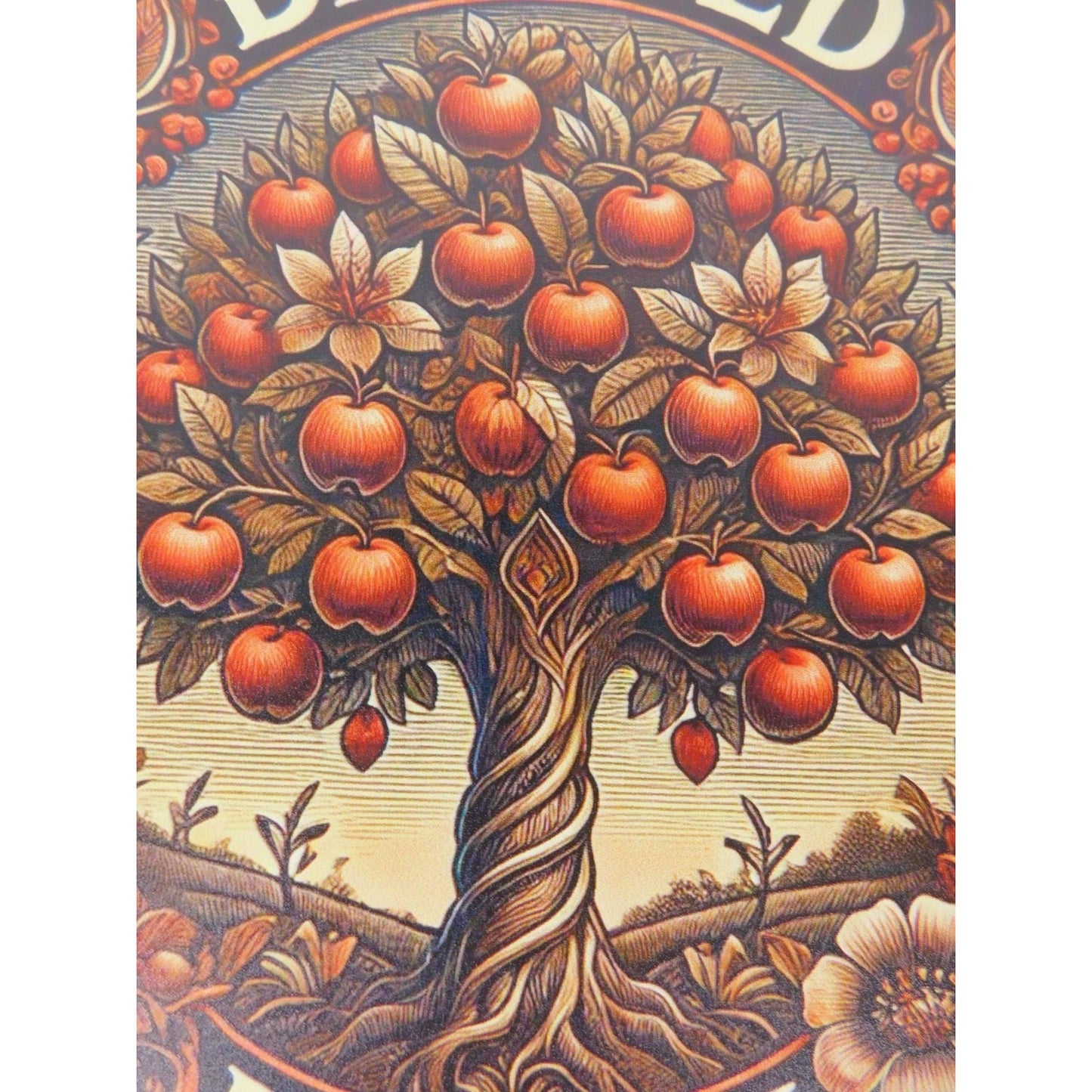Blessed Mabon Autumn Equinox Decor Pagan Wiccan Aluminum Apple Tree Sign