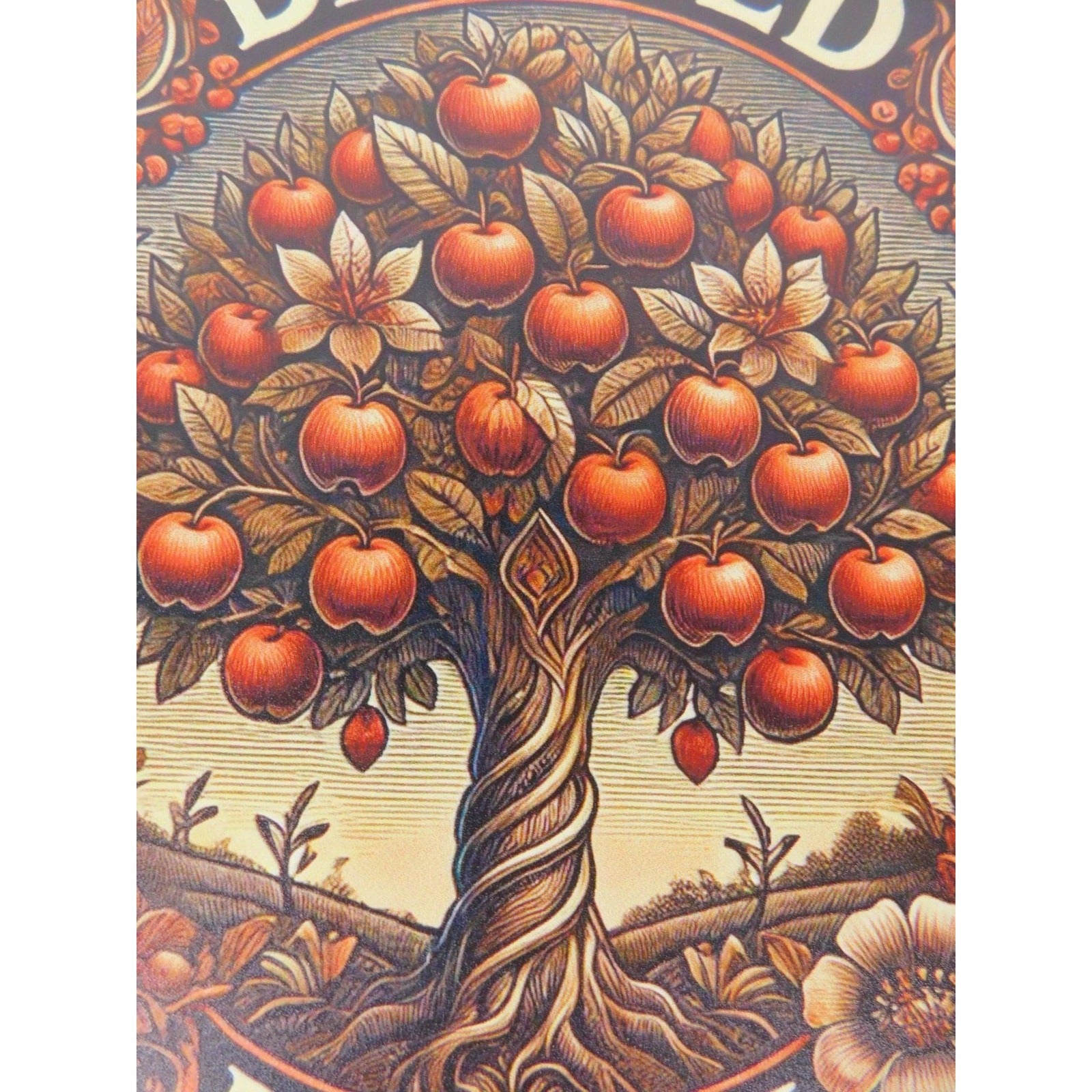 Blessed Mabon Autumn Equinox Decor Pagan Wiccan Aluminum Apple Tree Sign