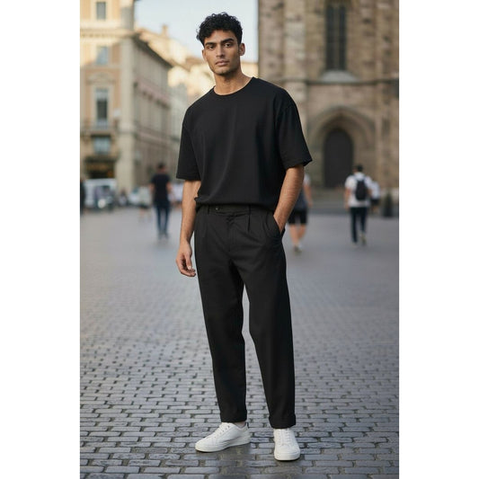 Nautica Black Wool Dress Pants 36x30 - Pleated Cuffed - Excellent