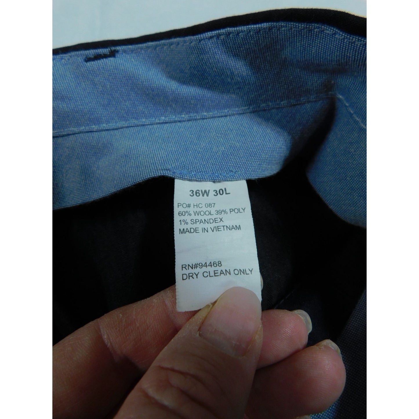 Nautica Black Wool Dress Pants 36x30 - Pleated Cuffed - Excellent