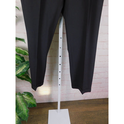Nautica Black Wool Dress Pants 36x30 - Pleated Cuffed - Excellent
