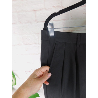 Nautica Black Wool Dress Pants 36x30 - Pleated Cuffed - Excellent