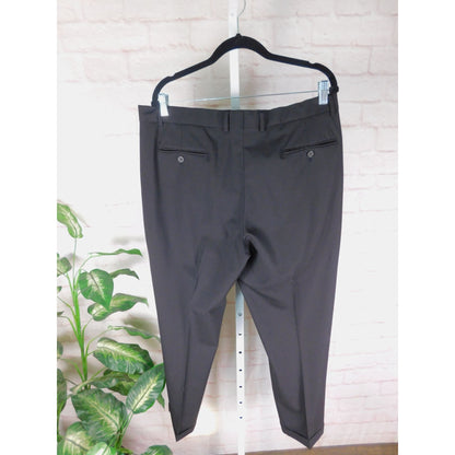 Nautica Black Wool Dress Pants 36x30 - Pleated Cuffed - Excellent