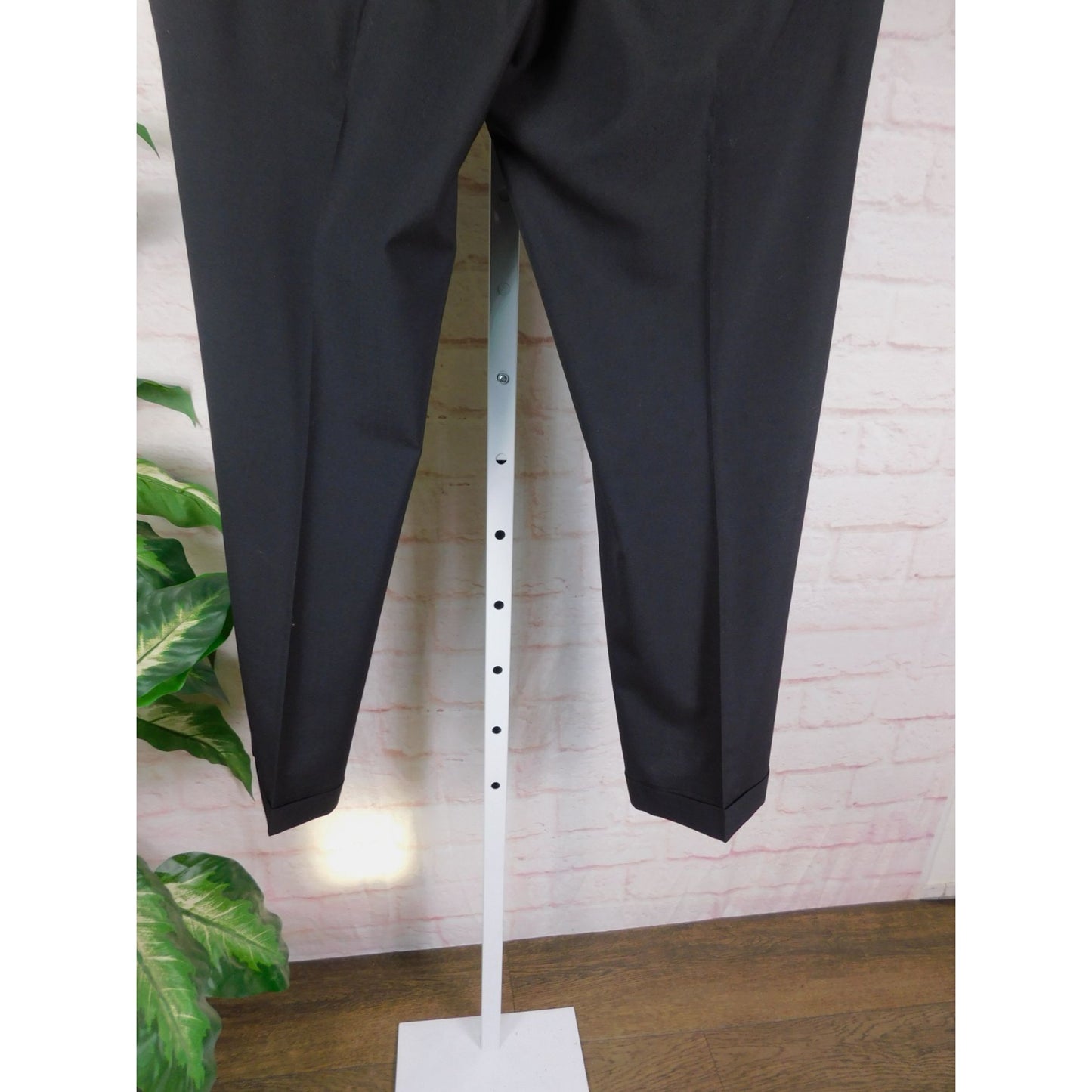 Nautica Black Wool Dress Pants 36x30 - Pleated Cuffed - Excellent