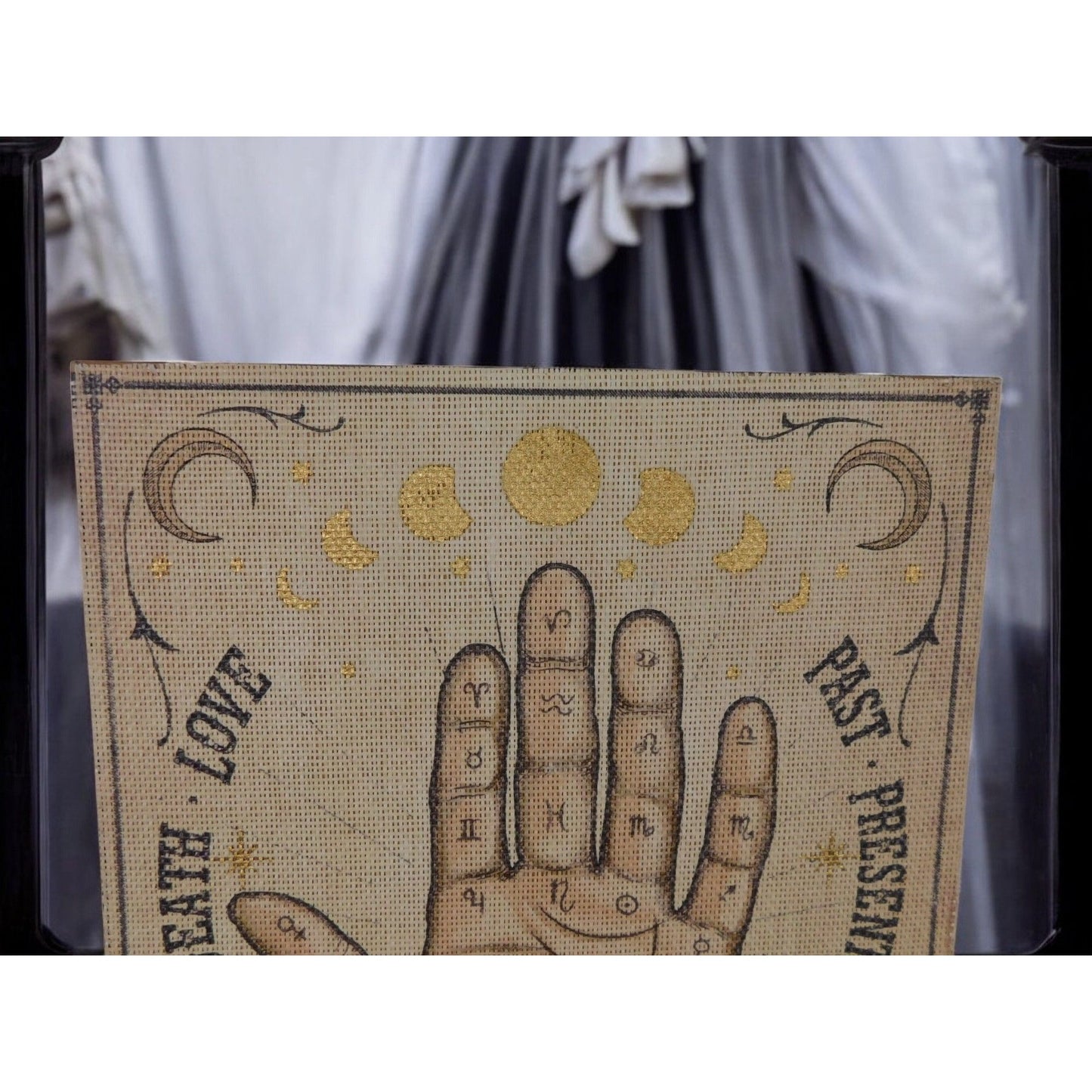 New Palmistry Wood & Canvas Wall Art 19x13 Hand Fortune Occult Witchy Decor