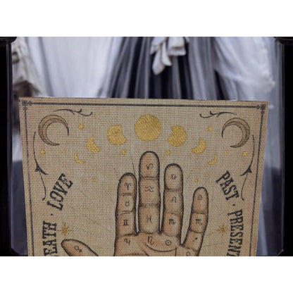 New Palmistry Wood & Canvas Wall Art 19x13 Hand Fortune Occult Witchy Decor