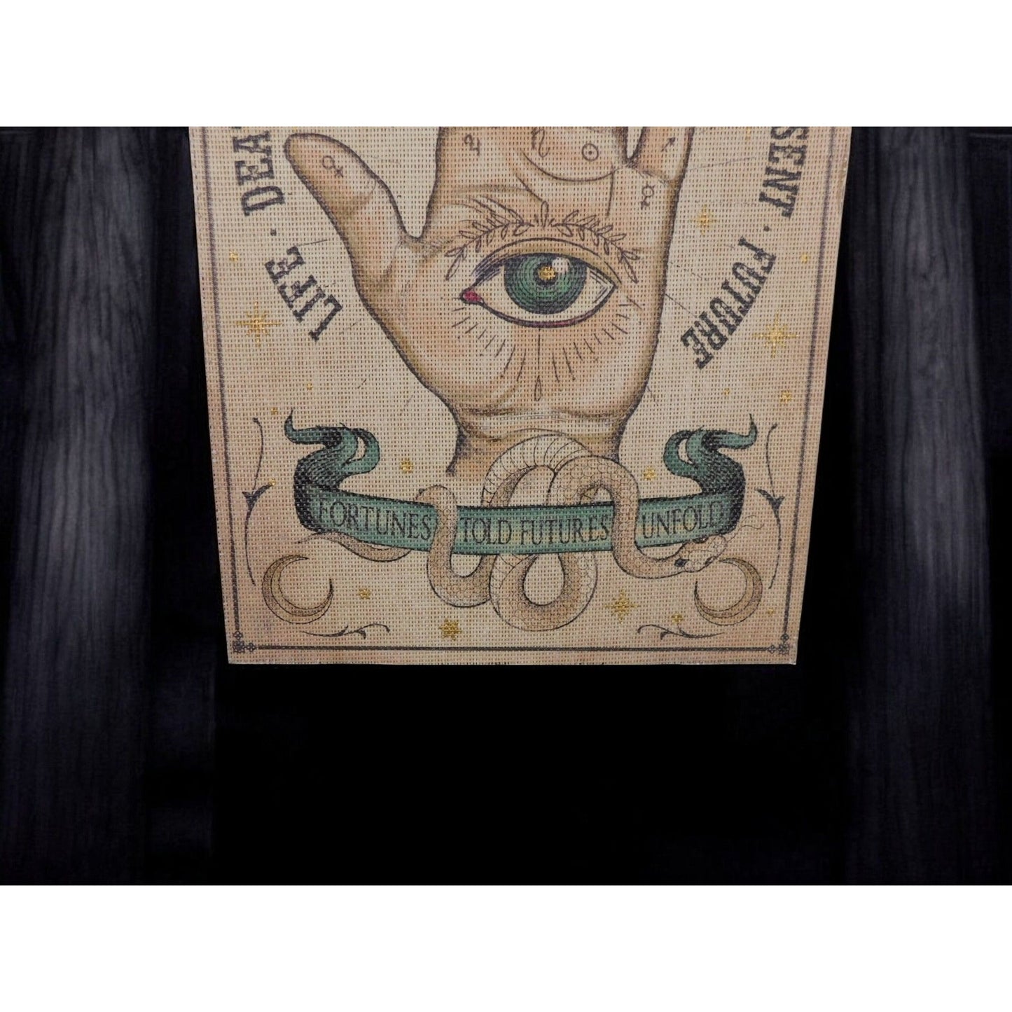 New Palmistry Wood & Canvas Wall Art 19x13 Hand Fortune Occult Witchy Decor