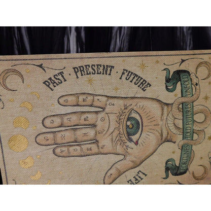 New Palmistry Wood & Canvas Wall Art 19x13 Hand Fortune Occult Witchy Decor