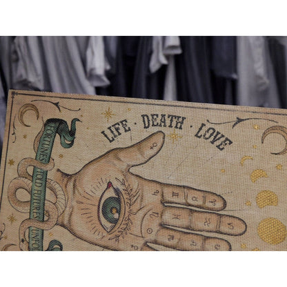 New Palmistry Wood & Canvas Wall Art 19x13 Hand Fortune Occult Witchy Decor